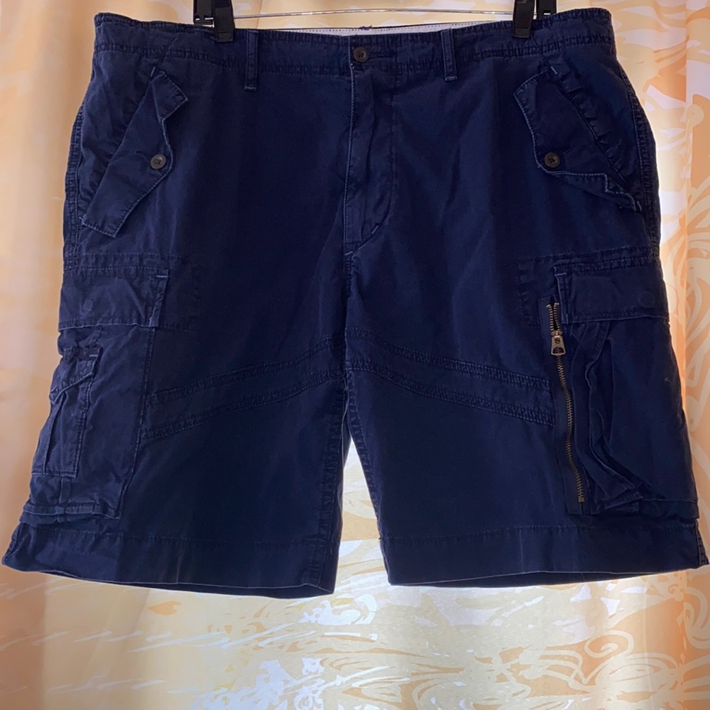 VINTAGE RALPH LAUREN CARGO SHORTS RL-067 NAVY BLUE EUC